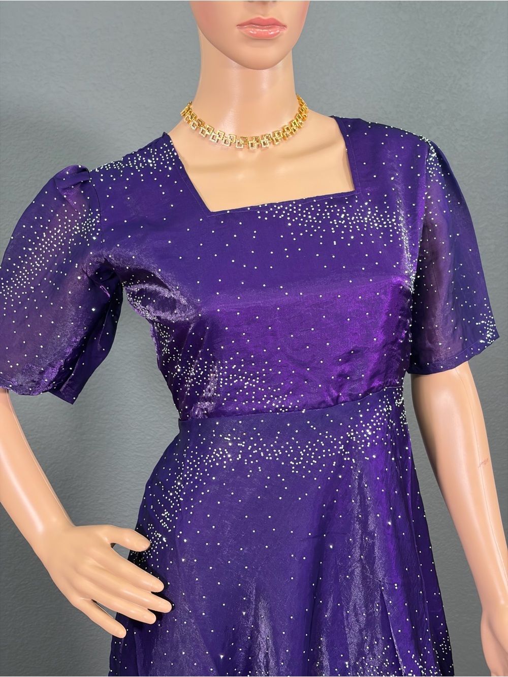 Brand new purple long gown for women,Bust size- M up to L
